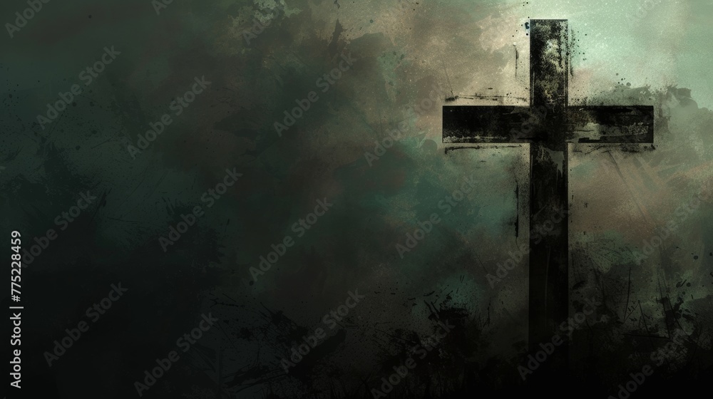 Abstract grunge cross with textured background Abstract grunge cross with textured background