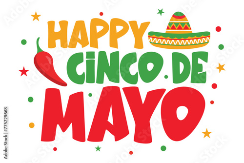 Cinco de Mayo, Mexican fiesta, holiday poster, banner, greeting card