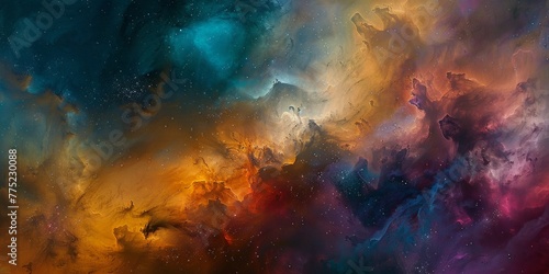 An abstract vision of a nebula, where colors and space dust create a celestial masterpiece