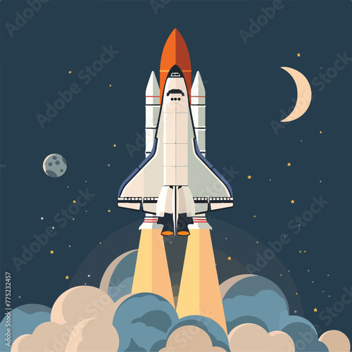 Fototapeta Naklejka Na Ścianę i Meble -  Space shuttle taking off on a mission