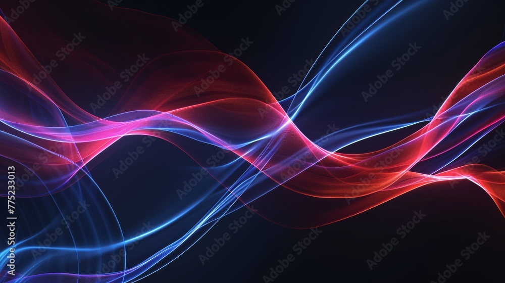 Abstract colorful light waves on dark background Abstract colorful light waves on dark background