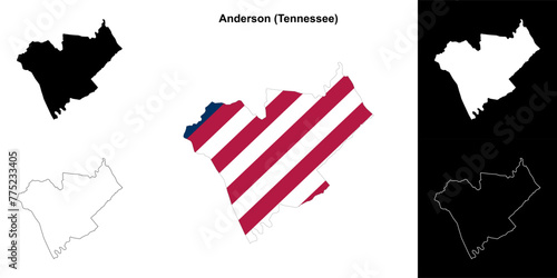 Anderson County (Tennessee) outline map set