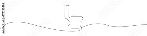 Bowl icon line continuous drawing vector. One line Bowl icon vector background. toilet icon. Continuous outline of a toilet icon.
