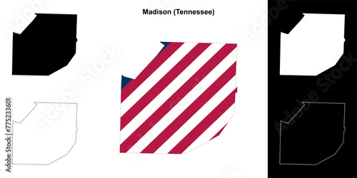 Madison County (Tennessee) outline map set