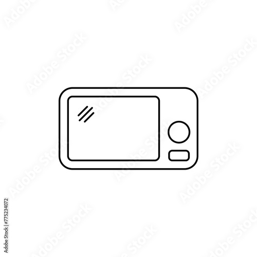 Microwave vector icon. Linear oven logo. Electric oven simple color style. Vector illustration.