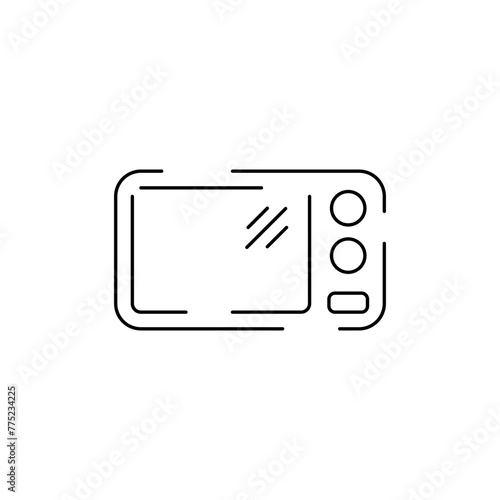 Microwave vector icon. Linear oven logo. Electric oven simple color style. Vector illustration.