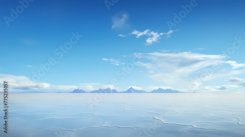 Empty asphalt floor and blue sky