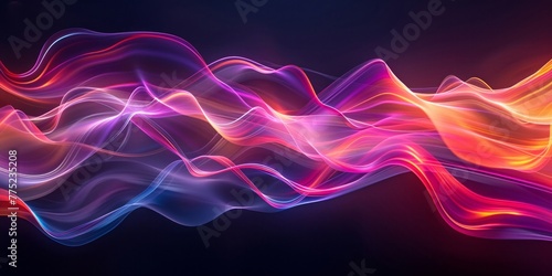 The serene flow of colorful light waves, an abstract representation of motion