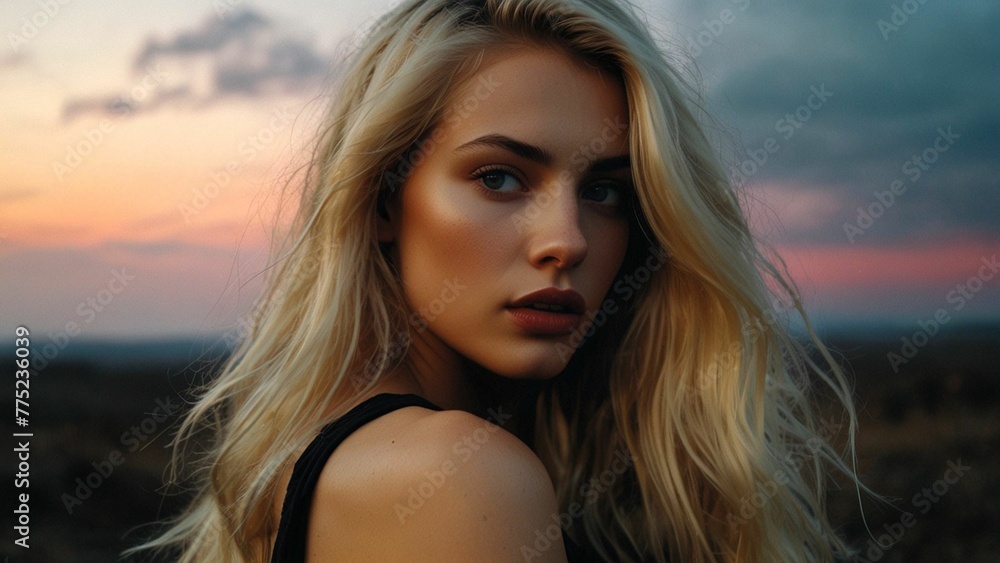 Portrait of a young beautiful blonde-haired girl