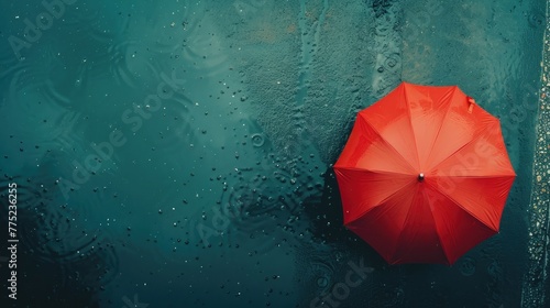 Umbrella in rainy weather, with copy space for text. Generative AI