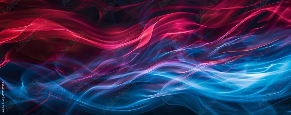 Abstract red and blue smoke waves on black background Abstract red and blue smoke waves on black background