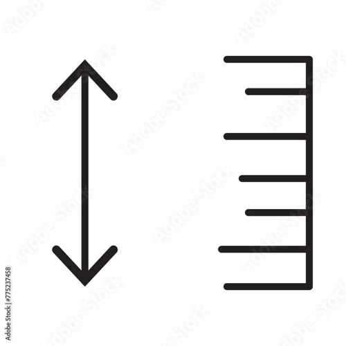 adjustable height icon set. adjust length vector symbol. size adjustment arrow sign.