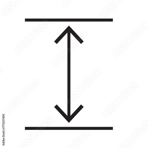 adjustable height icon set. adjust length vector symbol. size adjustment arrow sign.