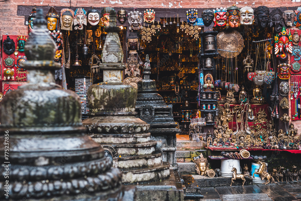 souvenir shop at kathmandu street, nepal