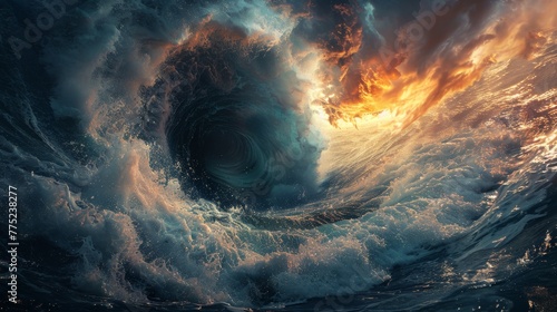 Majestic Wave in the Ocean