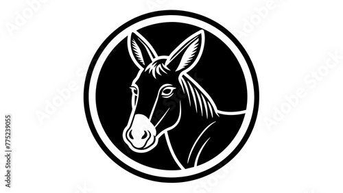  a-mule-icon-in-circle-logo white background vector illustration