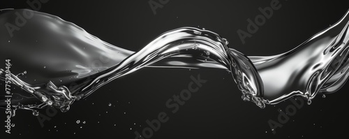 Elegant water splash on black background