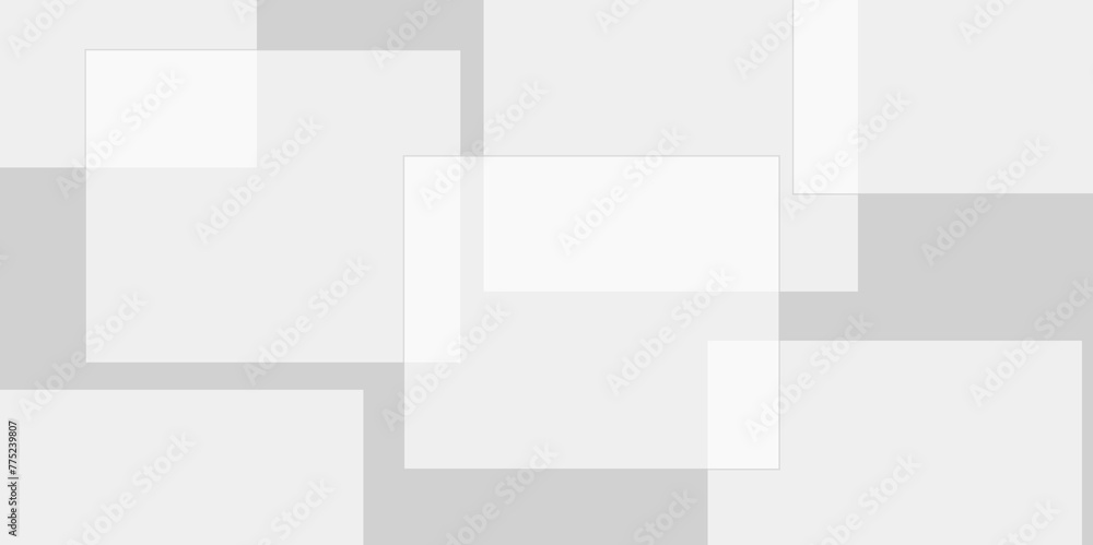 Abstract background with white and gray transparent material in squares shapes with geometric style. Space design concept. Decorative web layout or poster, banner. Abstract background with white and gray transparent material in squares shapes with geometric style. Space design concept. Decorative web layout or poster, banner.