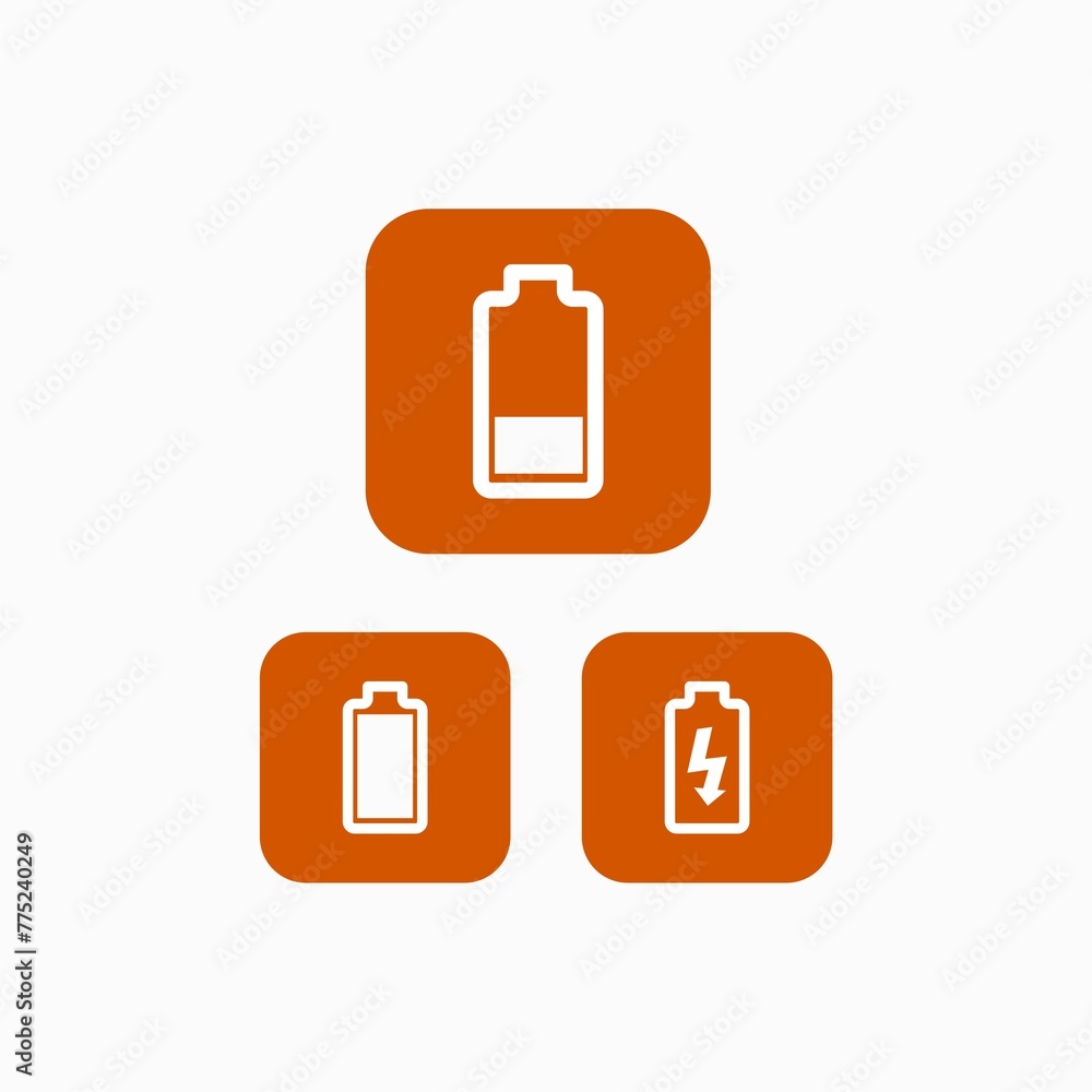 Battery charge level indicator icon on white background Battery charge level indicator icon on white background