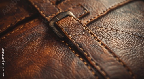 close up of leather jacket