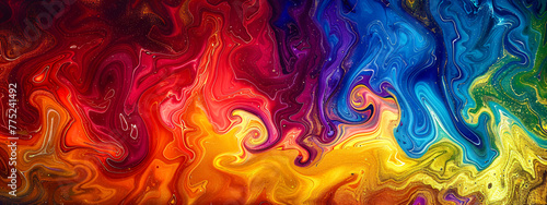Liquid color explosion, vibrant ink splashes in abstract artistic chaos