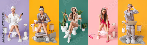 Group of young women with t...
