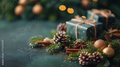 Group of Wrapped Presents on Table