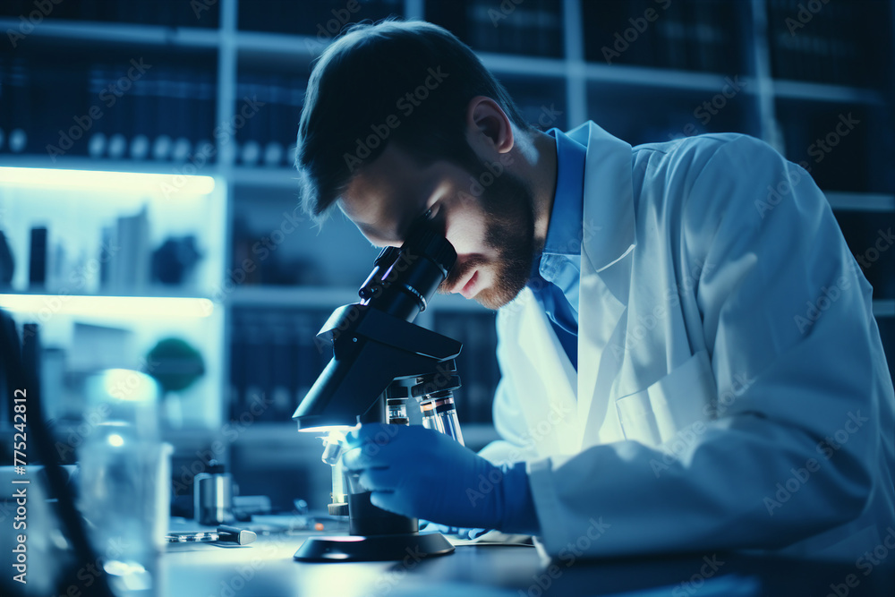 Researcher in the laboratory image generative AI technology Researcher in the laboratory image generative AI technology