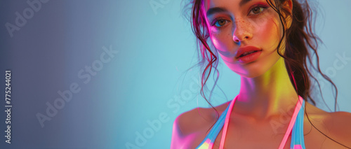 Woman in Orange Tank Top Posing