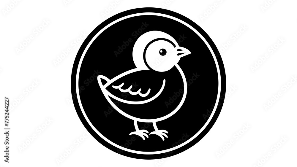 a-chick-icon-in-circle-logo vector illustration a-chick-icon-in-circle-logo vector illustration