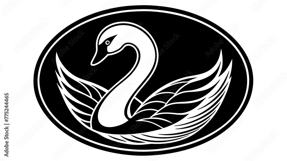 a-cygnet-icon-in-circle-logo vector illustration a-cygnet-icon-in-circle-logo vector illustration