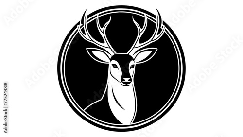 a-deer-icon-in-ciecle-logo vector illustration
