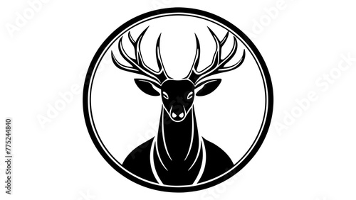 a-deer-icon-in-ciecle-logo vector illustration