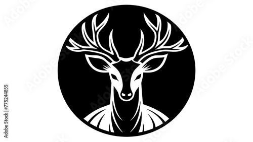 a-deer-icon-in-ciecle-logo vector illustration