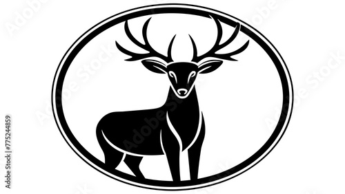 a-deer-icon-in-ciecle-logo vector illustration