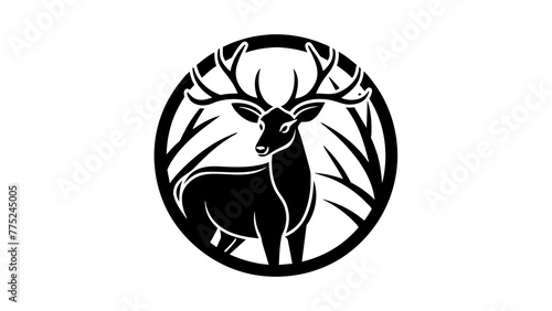 a-deer-icon-in-ciecle-logo vector illustration