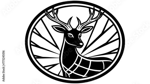 a-deer-icon-in-ciecle-logo vector illustration
