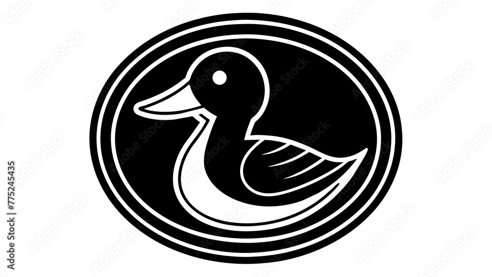 Fototapeta premium a-duckling-icon-in-circle-logo vector illustration