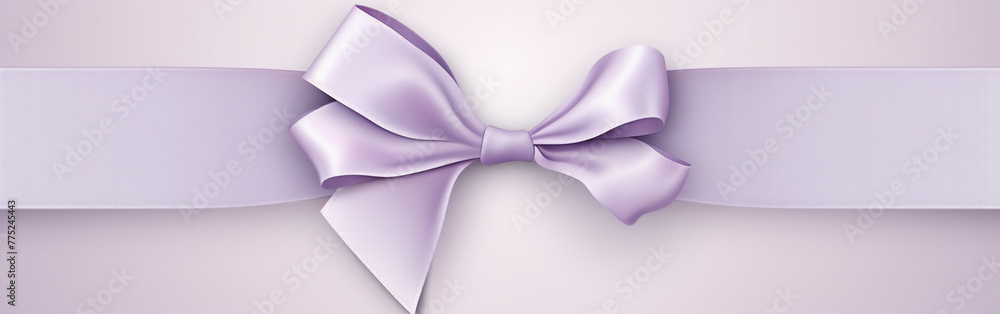 Horizontal lilac ribbon and bow on a eccentric background for wedding invitation card greeting card or gift boxes Horizontal lilac ribbon and bow on a eccentric background for wedding invitation card greeting card or gift boxes