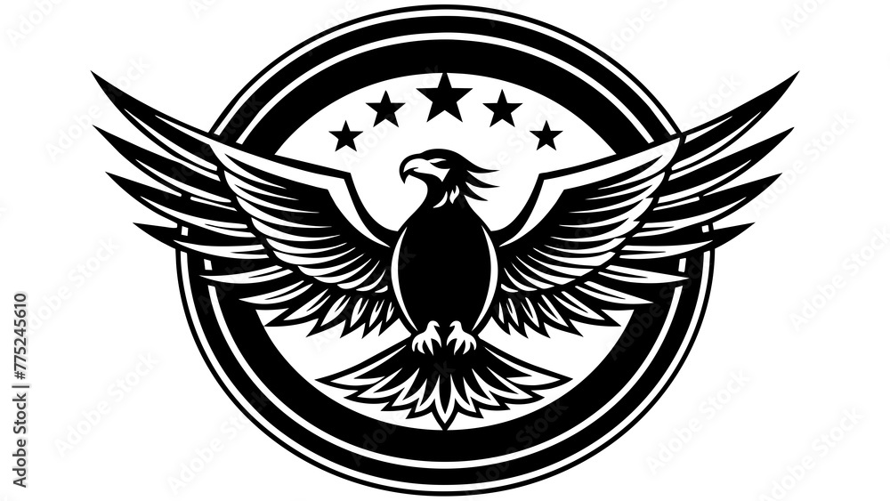 Obraz premium a-eaglet-icon-in-ciecle-logo vector illustration