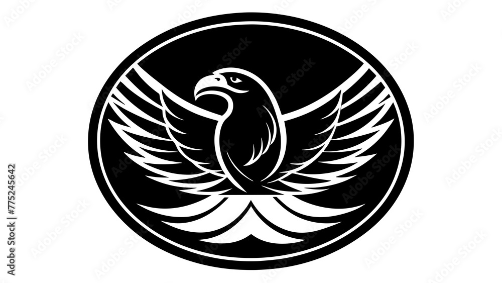Obraz premium a-eaglet-icon-in-ciecle-logo vector illustration