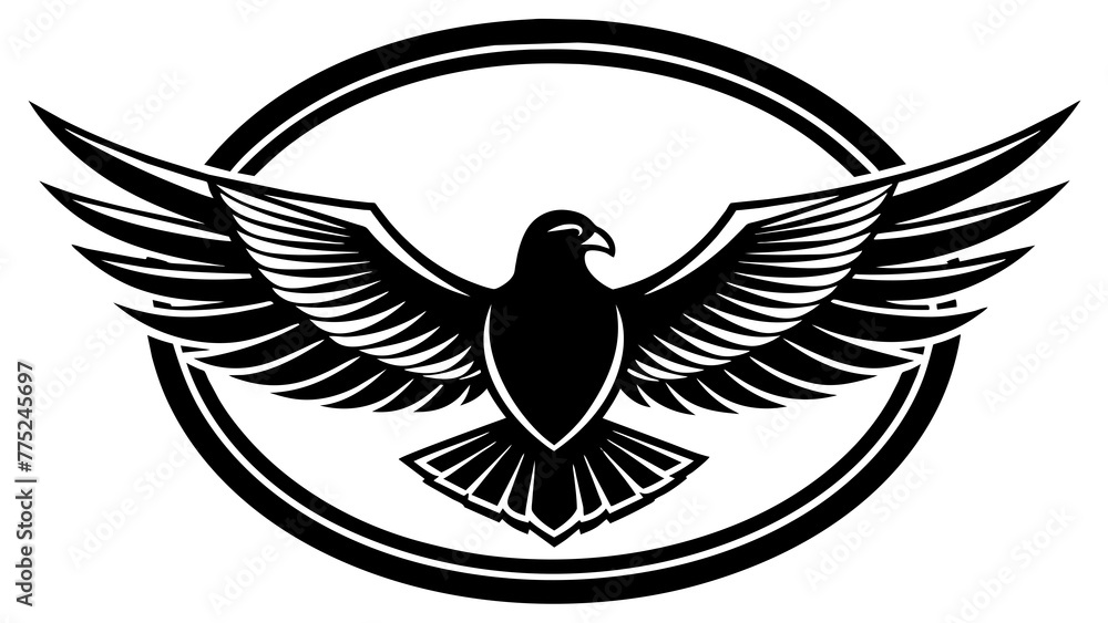 Obraz premium a-eaglet-icon-in-circle-logo vector illustration