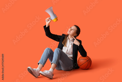 Young woman with ball point...