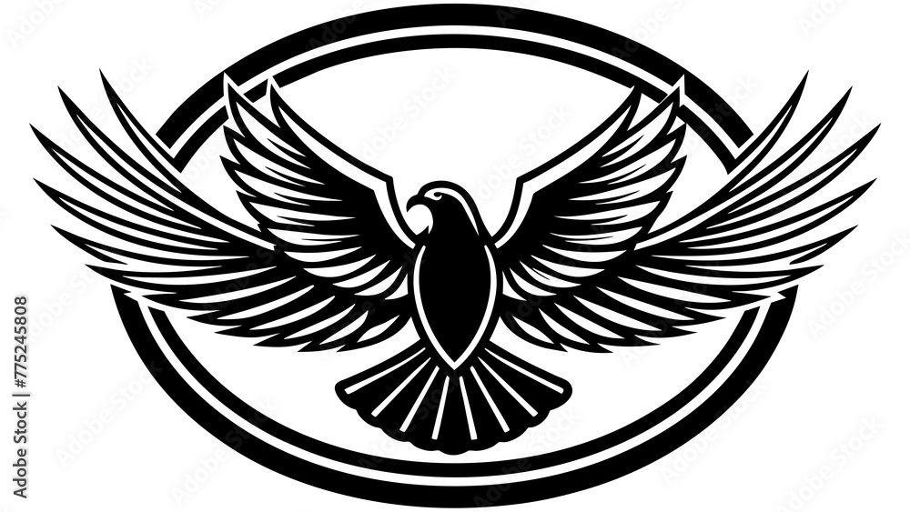 Fototapeta premium a-eaglet-icon-in-circle-logo vector illustration