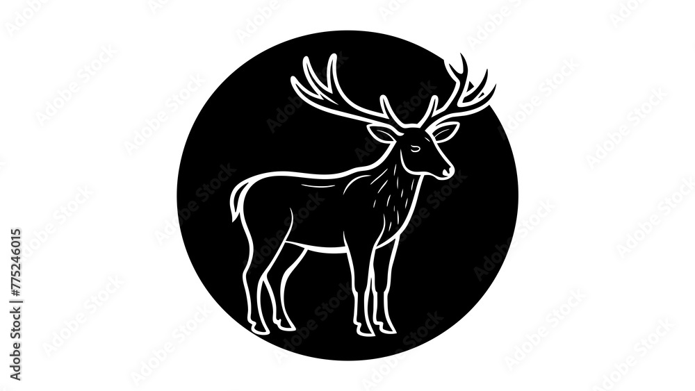 Fototapeta premium a-fawn-icon-in-circle-logo vector illustration