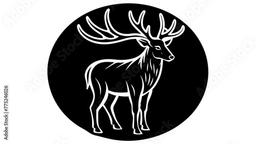 a-fawn-icon-in-circle-logo vector illustration