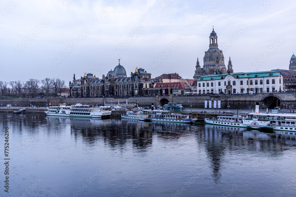 A short evening stroll through the beautiful historic city centre of Dresden - Saxony - Germany 