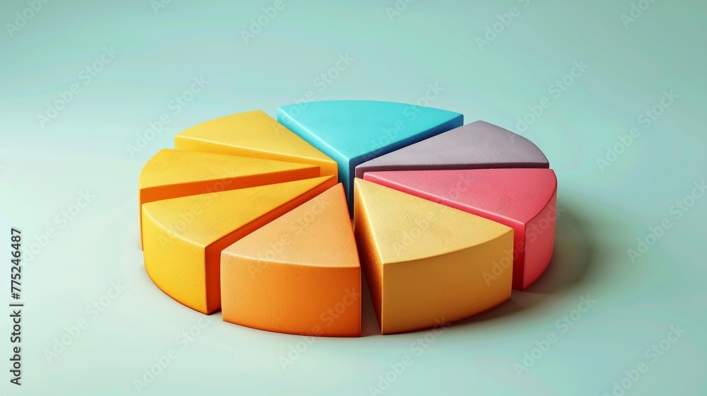 Obraz premium Pie chart illustrating allocation of funds across departments