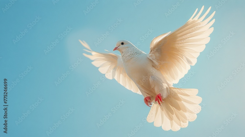 Obraz premium White Bird Spreading Wings