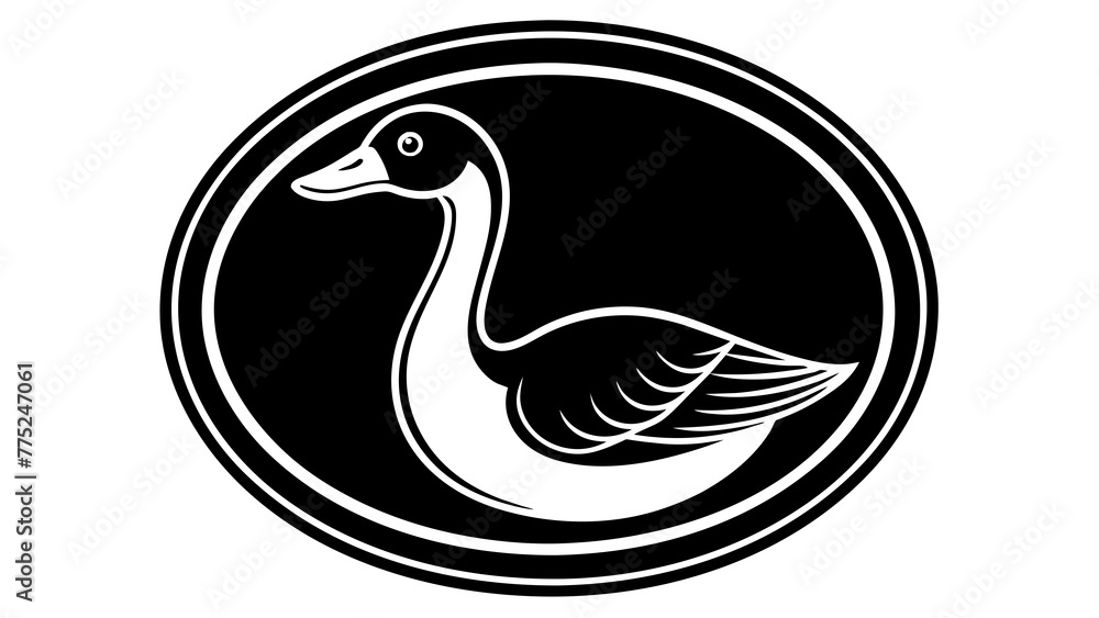Fototapeta premium a-gosling-icon-in-circle-logo vector illustration